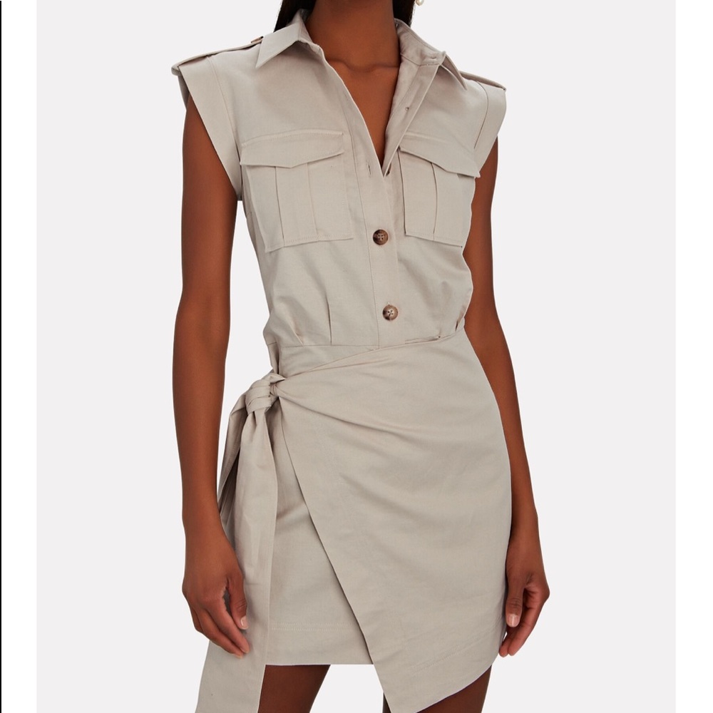 Linen-Cotton Twill Mini Cargo Dress